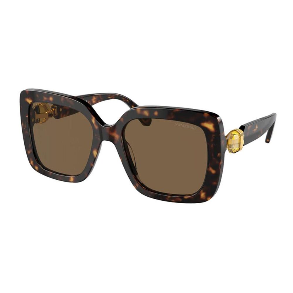Swarovski SK 6001 100273 Havana Plastic Square Sunglasses Brown Lens
